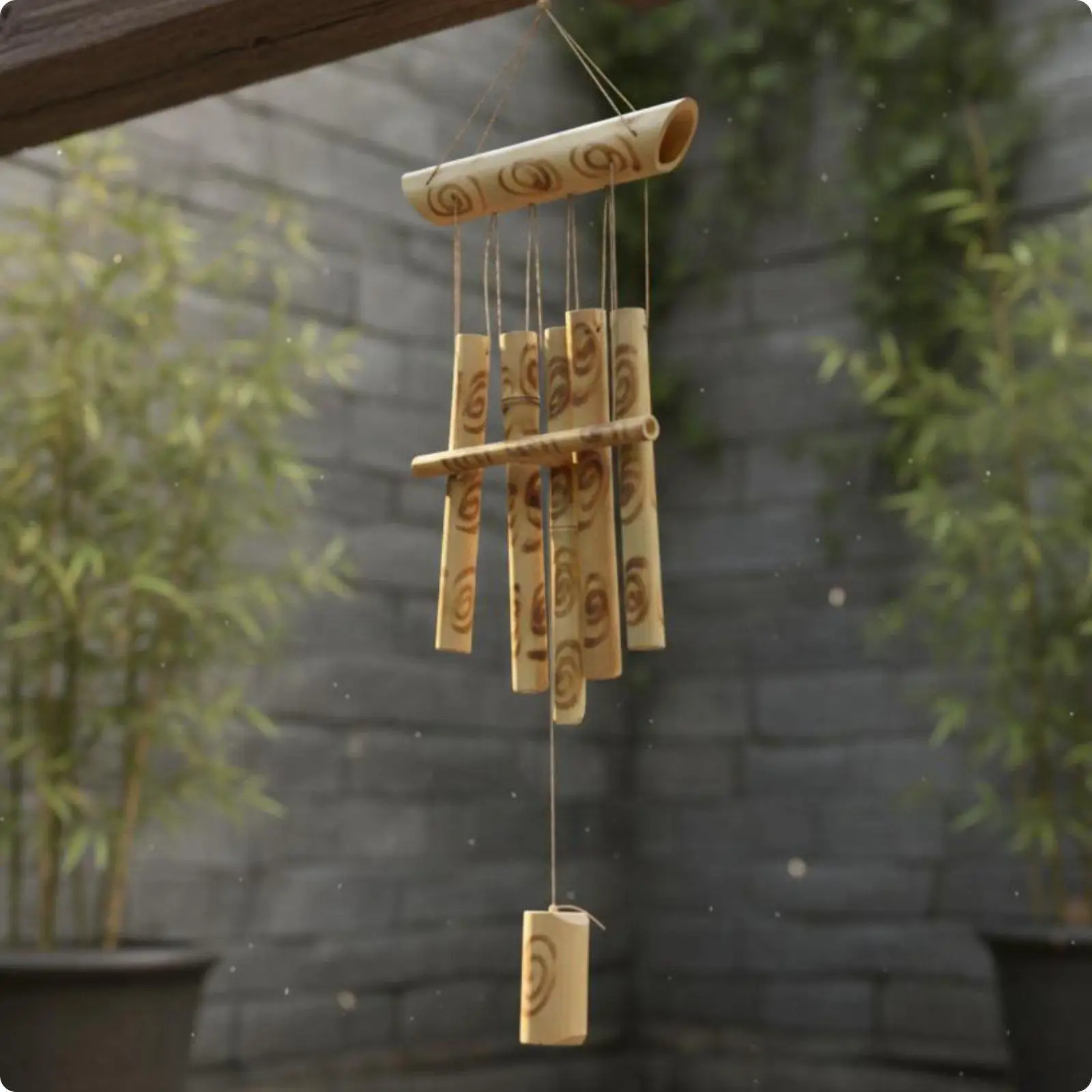 Handgefertigtes Bambus-Klangspiel Handgemachtes Bambus-Windspiel für den Außenbereich Geeignet für den Garten