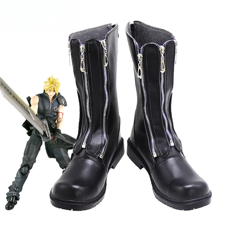 

FF7 Cloud Strife Cosplay Shoes Game Final Fantasy VII Cosplay Prop PU Leather Shoes Halloween Carnival Boots Costume Prop