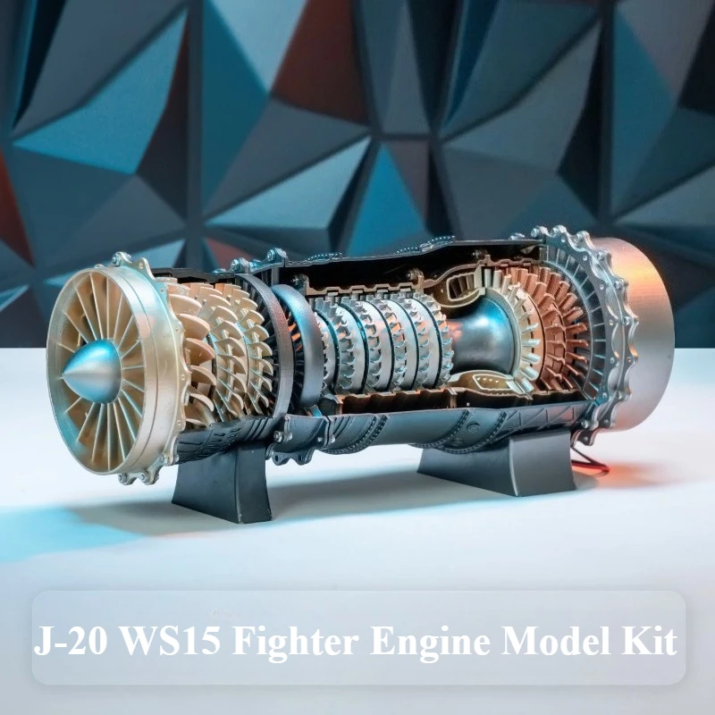 

WS-15 Aircraft Turbofan Engine Model Kit DIY Turbofan Engine Assembly Model ABS Desktop 150+ Parts Toy