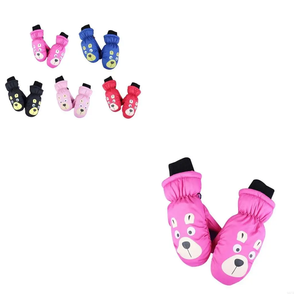 

Детские лыжные перчатки с милым медведем, зимние теплые перчатки, водонепроницаемые, для езды на велосипеде на открытом воздухе