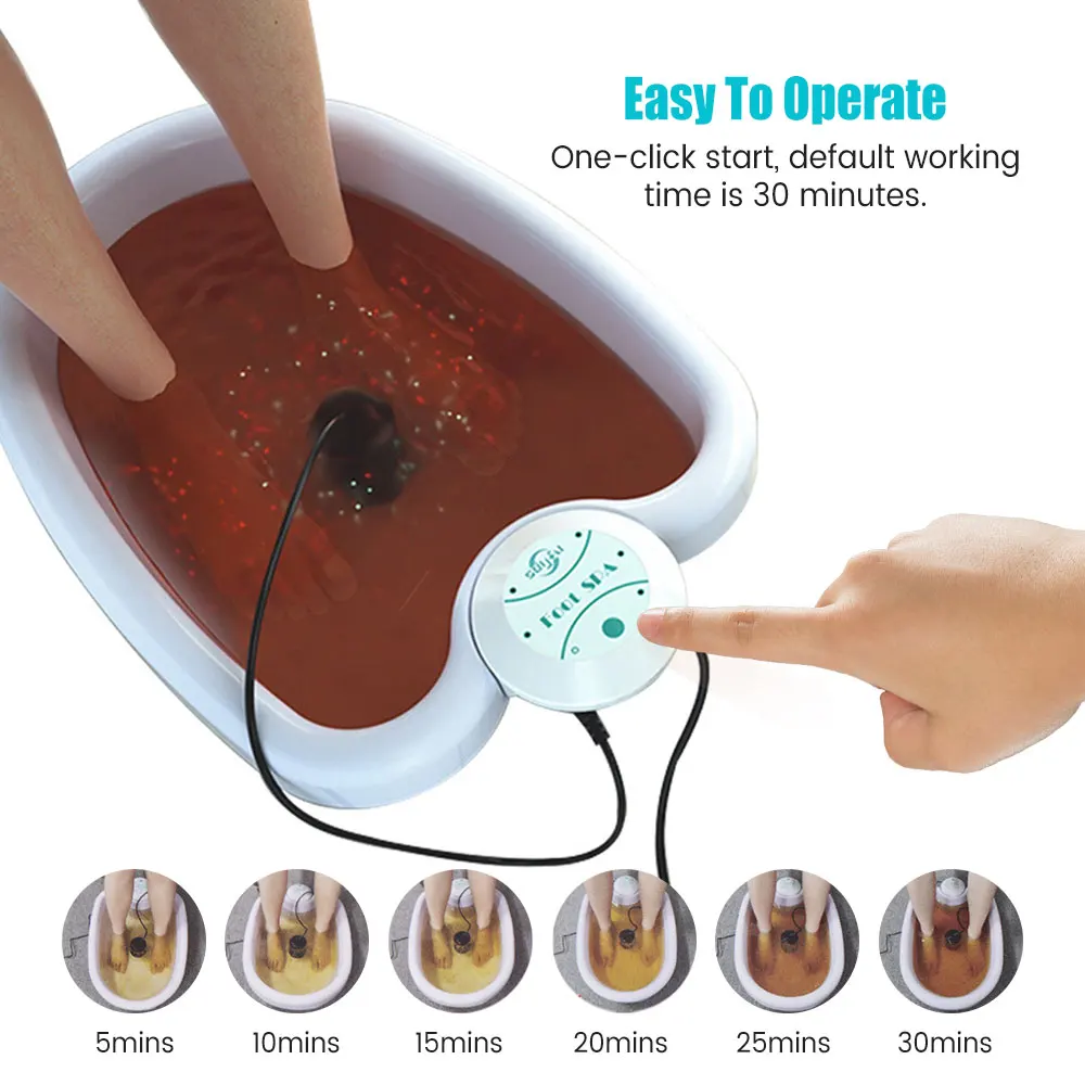 With Foot  Bath Basin Mini Detox Foot Spa Machine Cell Ionic Cleanse device Ionic Detox Footd Spa Aqua Bath Massage Detox