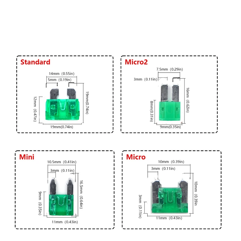 【50-10PCS】1A 2A 3A 4A 5A 7.5A 10A - 50A M2/Mini/Small/Medium Car Fuses Mini Standard Blade Fuse for Auto Truck Automotive Boat