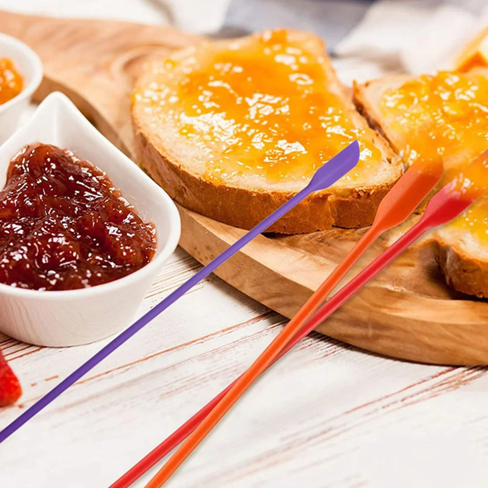 

4pcs Silicone Spatula Set Mini Jar Scraper Long Handle Kitchen Gadget For Cosmetics Shampoo Lotion Foundation Body