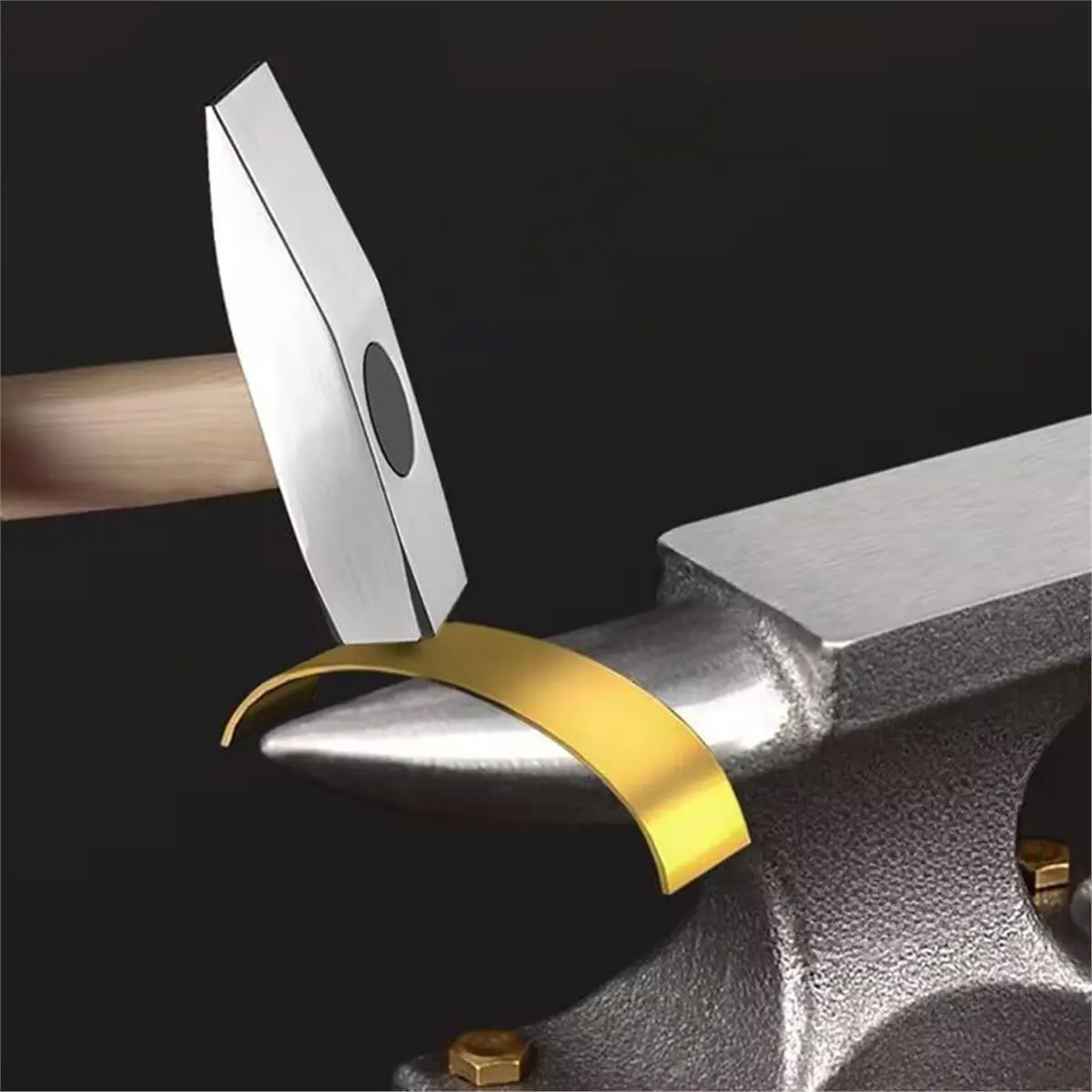 1.7Lbs Horn Anvil, Anvils for Blacksmithing, Small Single Horn Shock-Absorbing Base, Anvil for Jewelry Making