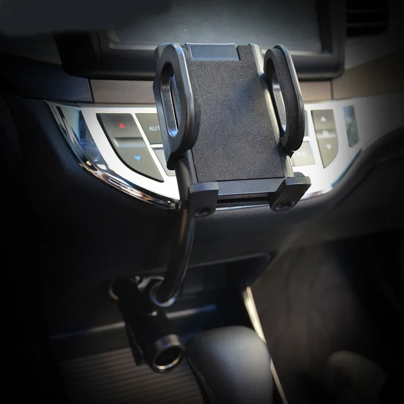 Universal Car Cigarette Lighter Socket Dual USB Car Charger Mount Phone Holder 360 Degrees Rotation for iPhone 15 Pro Max