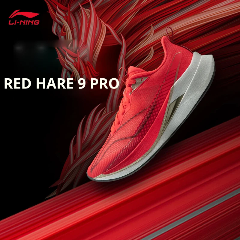 LI-NING RED HARE 9 PRO Men's Running Shoes BOOM FIBER Reflective Lightweight Racing Training Running shoes ARPW001
