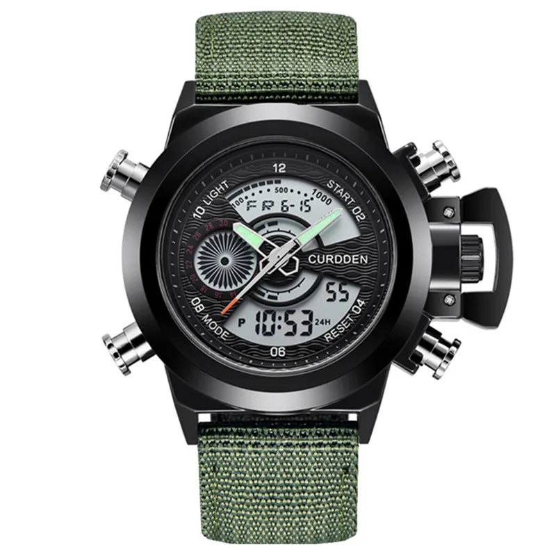 

Мужские оригинальные брендовые дизайнерские часы CURDDEN, модные подарки с нейлоновым ремешком, наручные часы с двойным временем, черные Montre Homme Reloj Hombre 2026