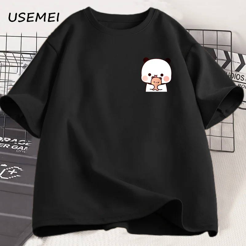 Panda Bär Bubu Dudu und ihre Babys T-Shirt Mode lustiges Paar T-Shirt Damen Herren Mode lässig Kurzarm T-Shirts Kleidung – Detail 6