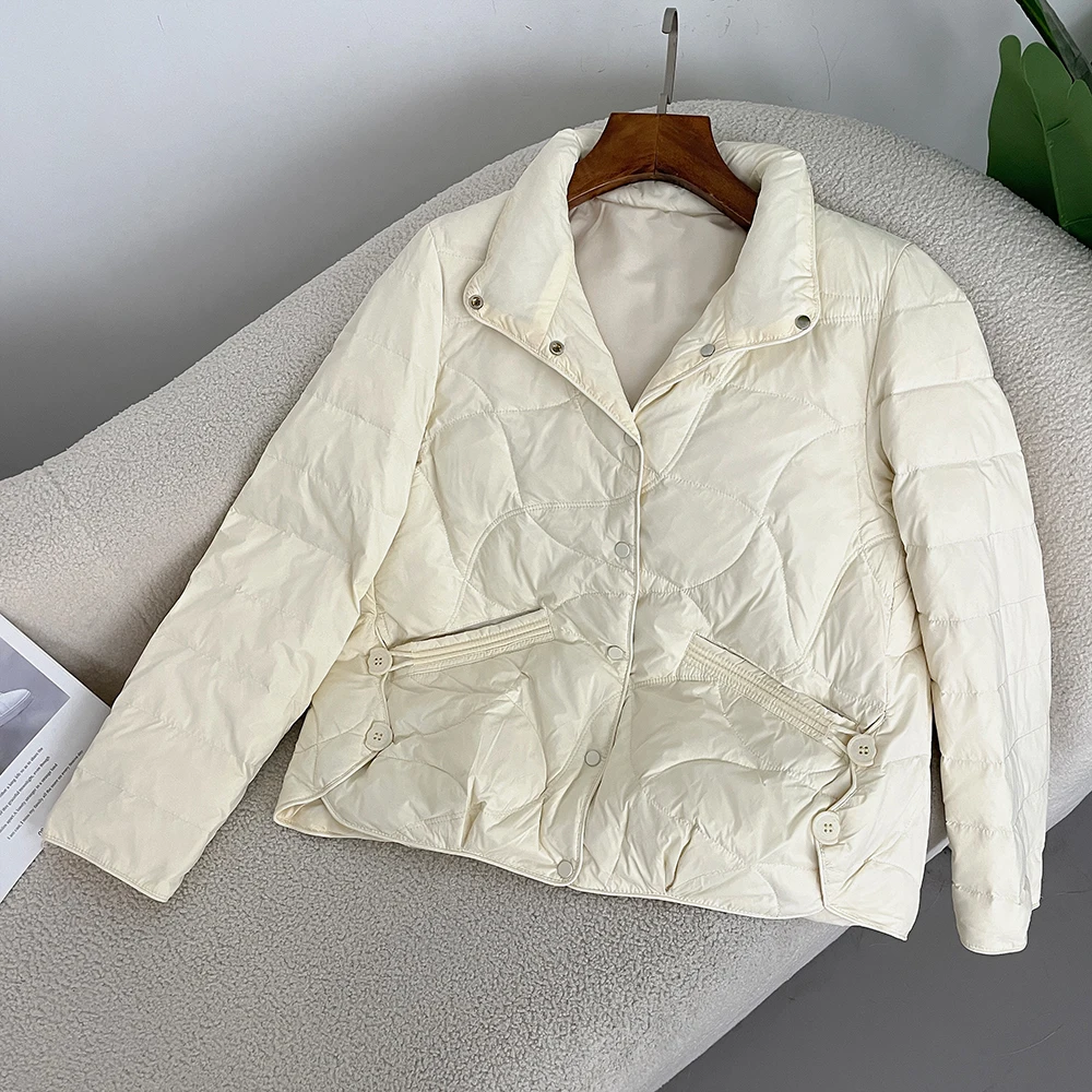 Piumino da donna 2024 nuovo piumino Street Fashion piumino d'anatra bianco freddo caldo abbigliamento femminile Casual