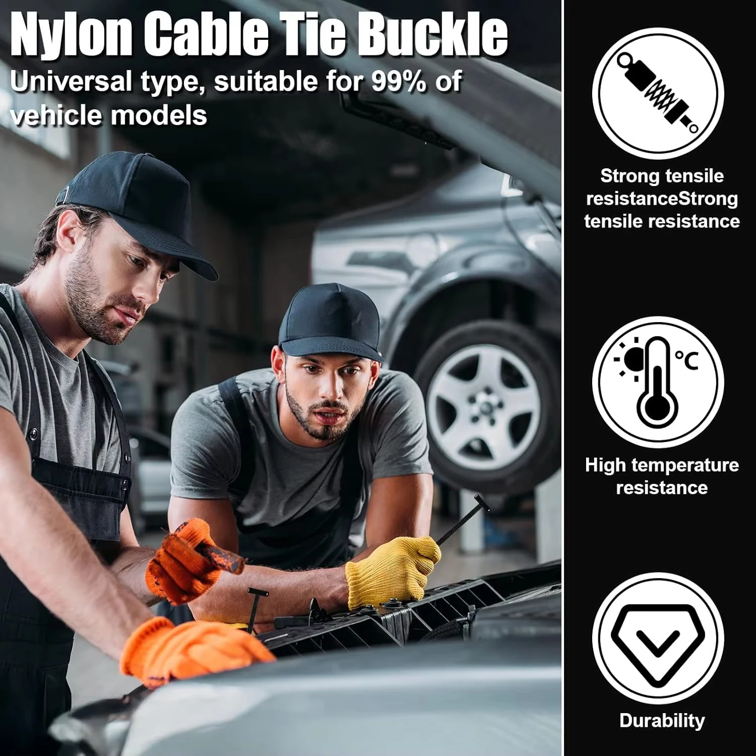Universal Nylon Cable Tie Buckle Auto Fastening Straps Multi-Purpose Cable Clip Heavy Duty Self-Locking Nylon Zip Ties Holder
