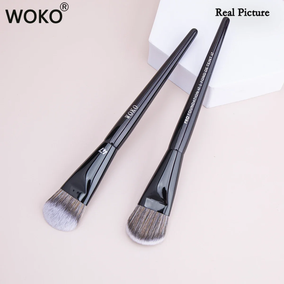 47 Foundation Brush Broom Shadow Liquid Cream Blending Blush Foundation Brush  Angled Professional Makeup Brush Cosmetic Tool