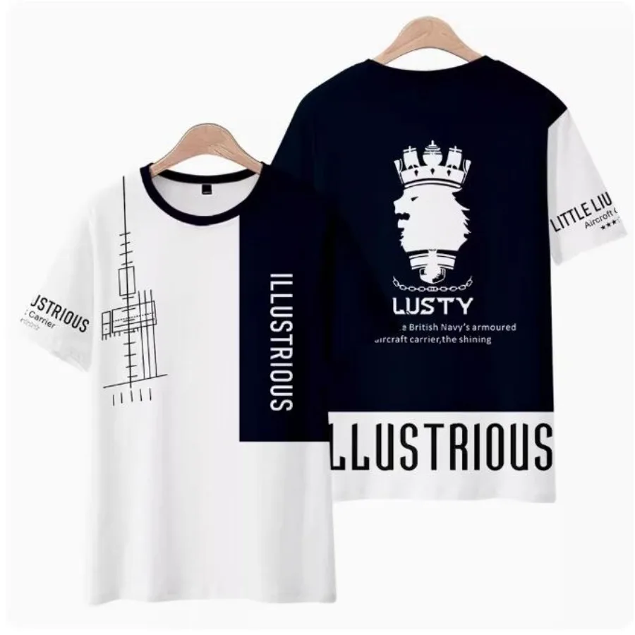 Hot Game Azur Lane ILLUSTRIOUS 3D Print T Shirt Women Men Summer Fashion O-neck Short Sleeve Funny Tshirt Graphic Tees Cosplay