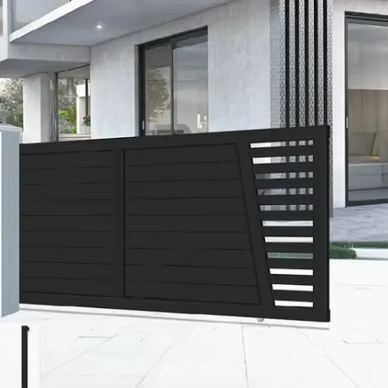 Princeton 6 Feet Aluminum Privacy Estate Gates Automatic Electric Driveway Cantilever Slide Gate Heat Treated Wood