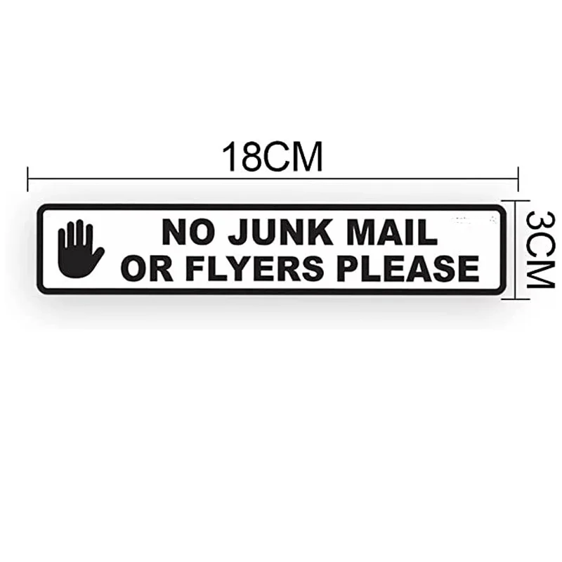 No Junk Mail or Flyers please Vinyl Sticker for Main Door, Lettering Warning Decal for Letter Box