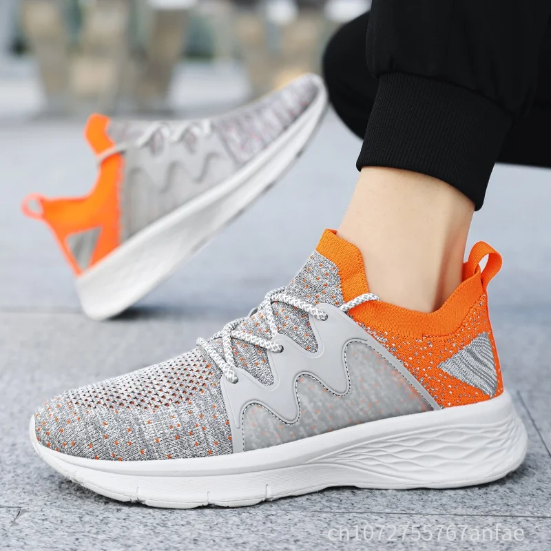 

Trendy Men's Running Shoes Casual Breathable Mesh Upgraded Version Flat Sole Comfortable All-Match Low Top Rubber Outsole