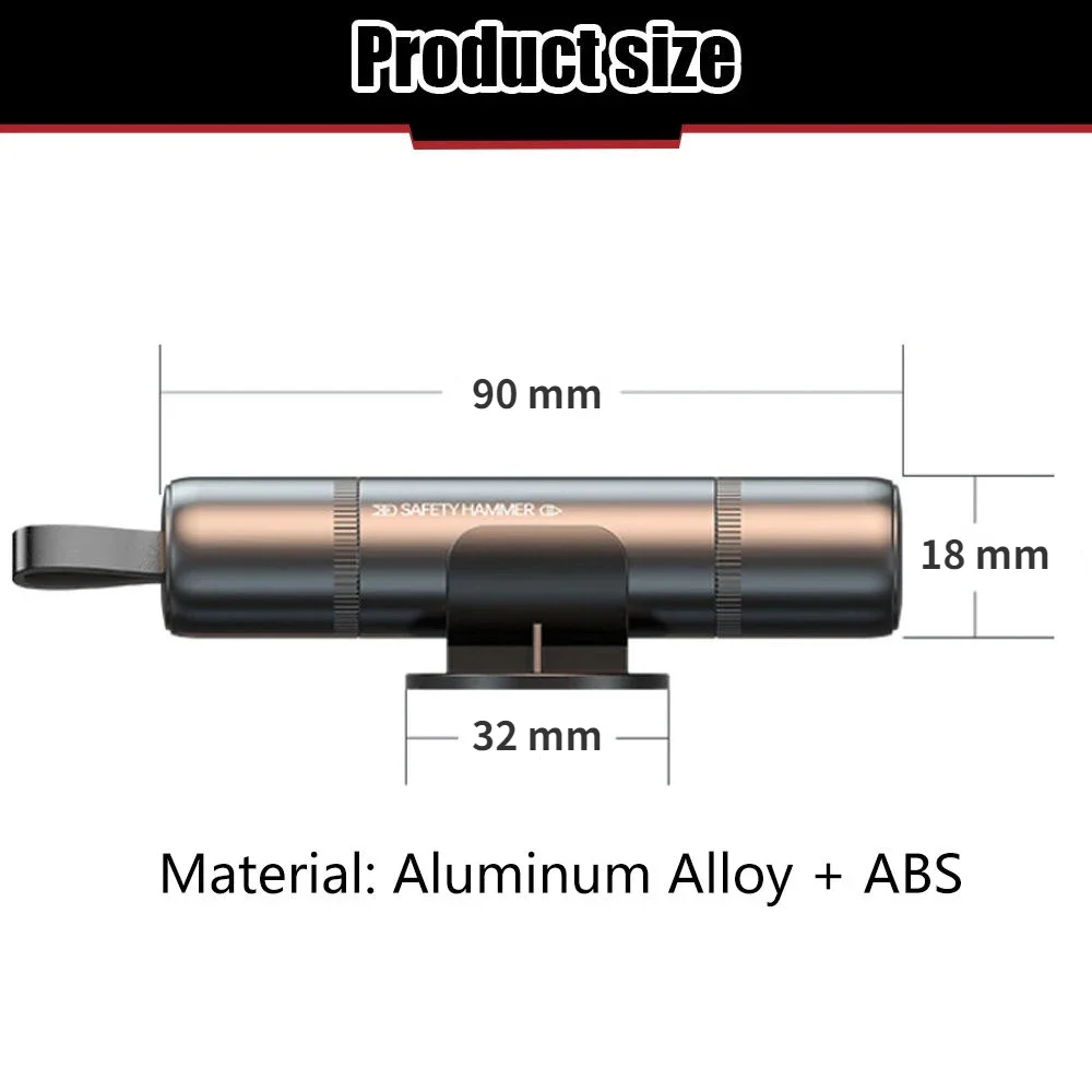 Car Safety Emergency Hammer, Emergency Glass Window Breaker With Base, Car Seat Belt Cutter, Automotive Emergency Escape Tool