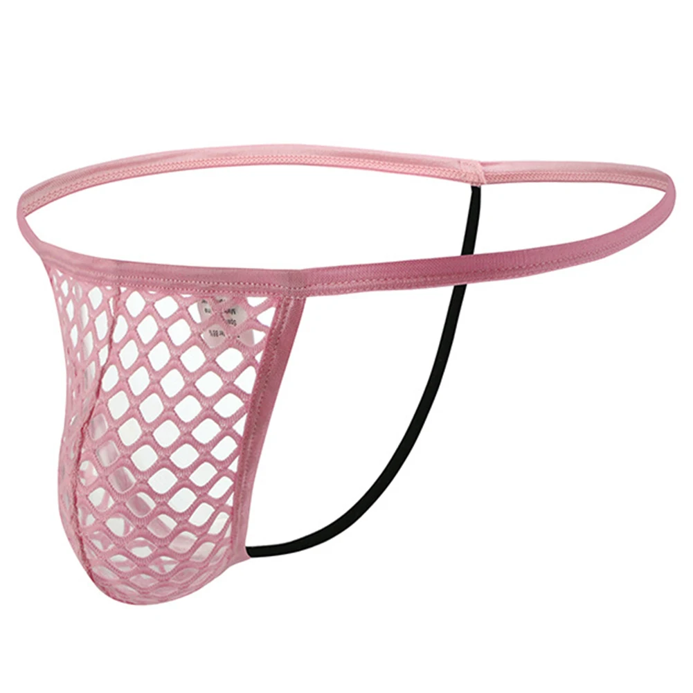 

Men G-Strings Sexy Lingerie Low Waist Sissy Pouch T Back Hot Underpants Sexy Tоy Mens Underwear Hollow Out Fishnet Erotic Thong