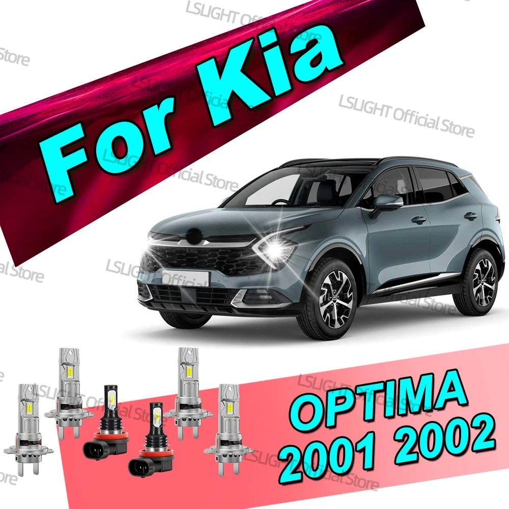2/6x Per Kia OPTIMA 2001 2002 - Fari abbaglianti e anabbaglianti 3570 CSP 6000K Lampadine fendinebbia 12V Wireless