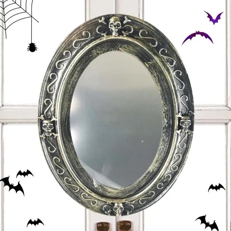 Scary Motion Activated Mirror Creepy Sound Haunted Reflections Mirror Halloween Scary Portrait Horror Prop For Indoor Halloween