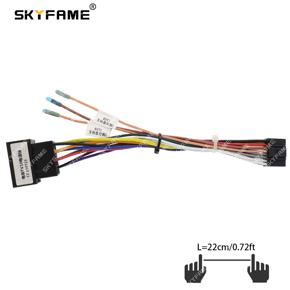 SKYFAME Car 16pin Wiring Harness Adapter For Dongnan Souast Enovate EV10 2018 Android Radio Power Cable
