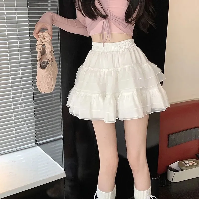 2025 New Lace Cake Skirt Women's Short Skirt Skirt Cute