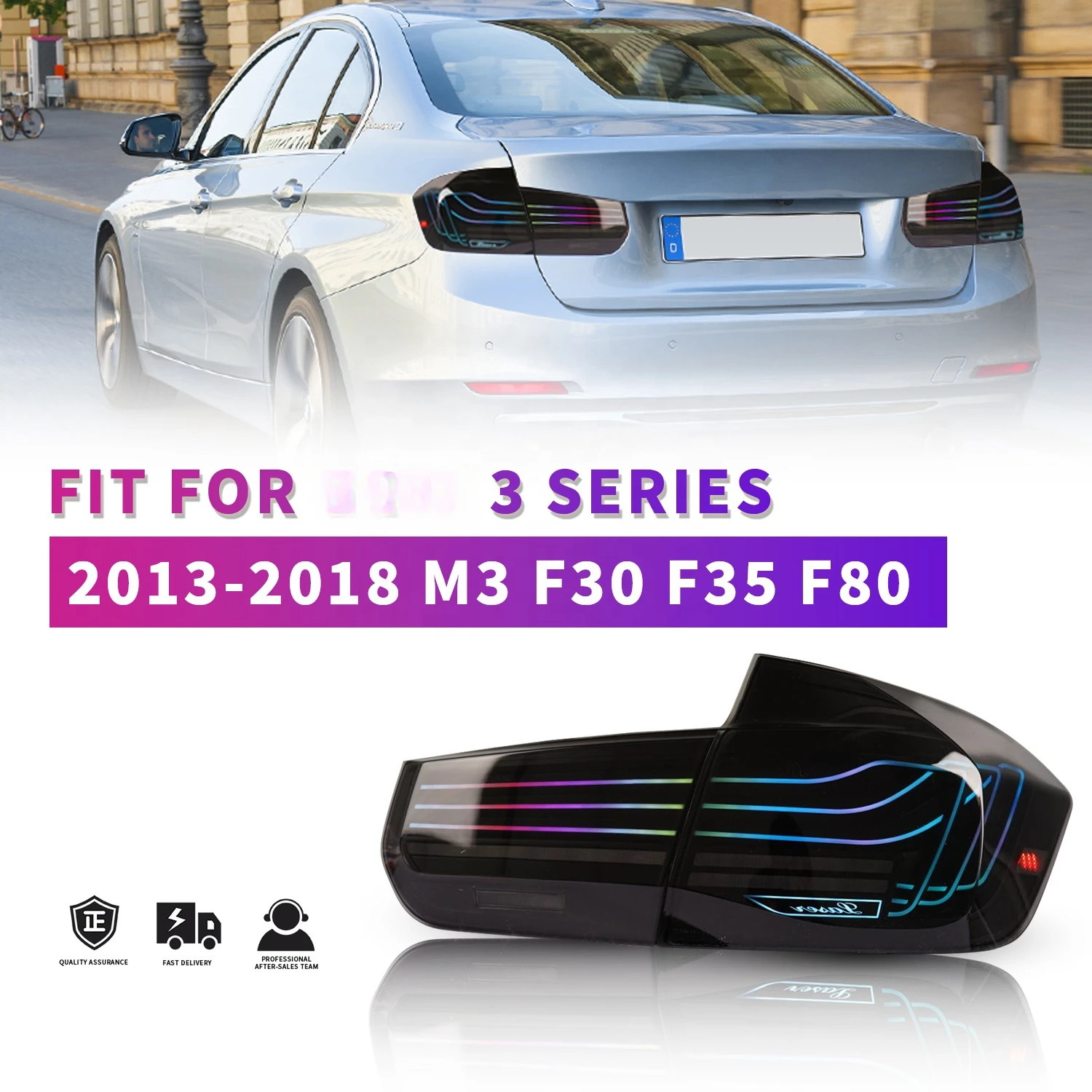 Archaic Newest Modify LED Taillights for BMW F30 F35 F80 320i 335i 328i M3 RGB Tail Light with Sequential Tail Lights 2012-2020