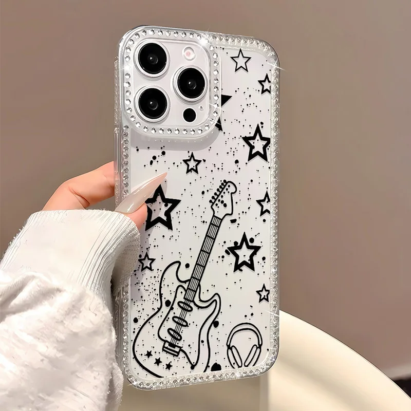 Мягкий блестящий прозрачный чехол для телефона для iPhone 11, 16, 13, 15, 14, 12, 17 Pro Max Air Y2K Star, противоударный силиконовый мягкий прозрачный чехол Мягкий блестящий прозрачный чехол для телефона для iPhone 11, 16, 13, 15, 14, 12, 17 Pro Max Air Y2K Star, противоударный силиконовый мягкий прозрачный чехол