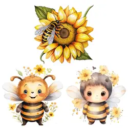 M437 Sunflower And Bee Wall Sticker Removable Home Decoration Decals for Bedroom Kitchen Living Room Walls Decor