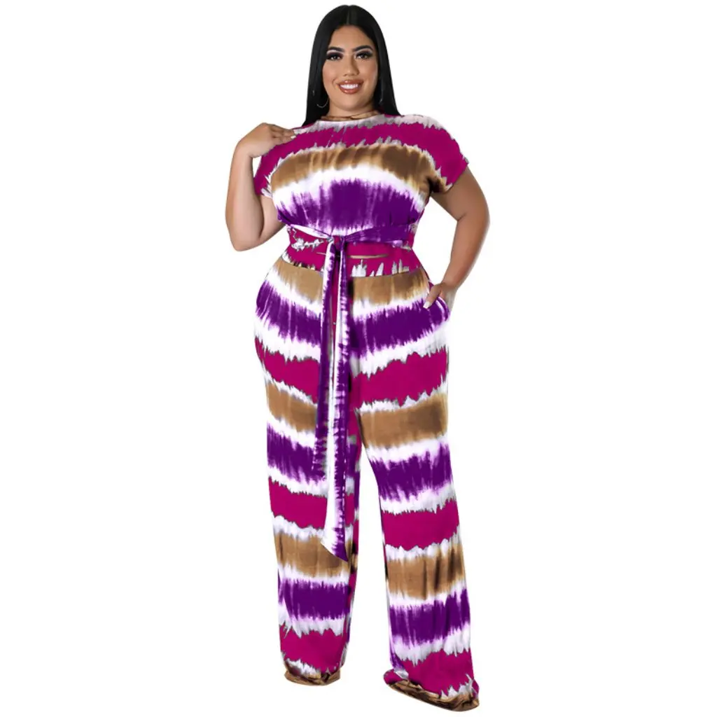 Tamanho grande moda feminina terno calças retas outono novo estilo europa e eua conjunto de roupas na moda