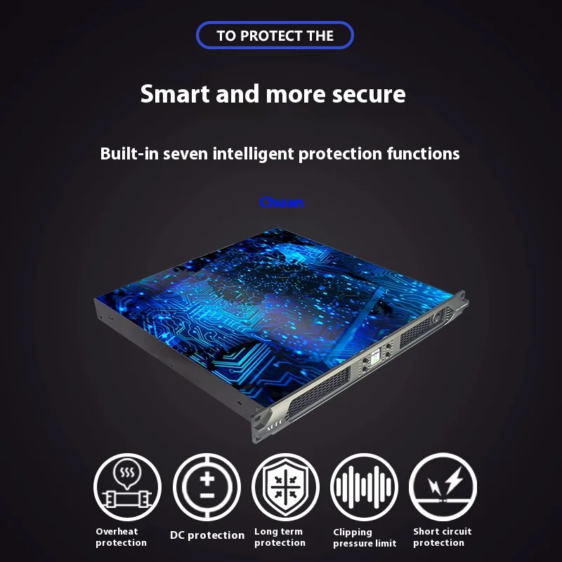 AOFO Digital Power Amplifier with GaN Technology, Ultra High Power, Lightweight & Slim Design for Professional Use