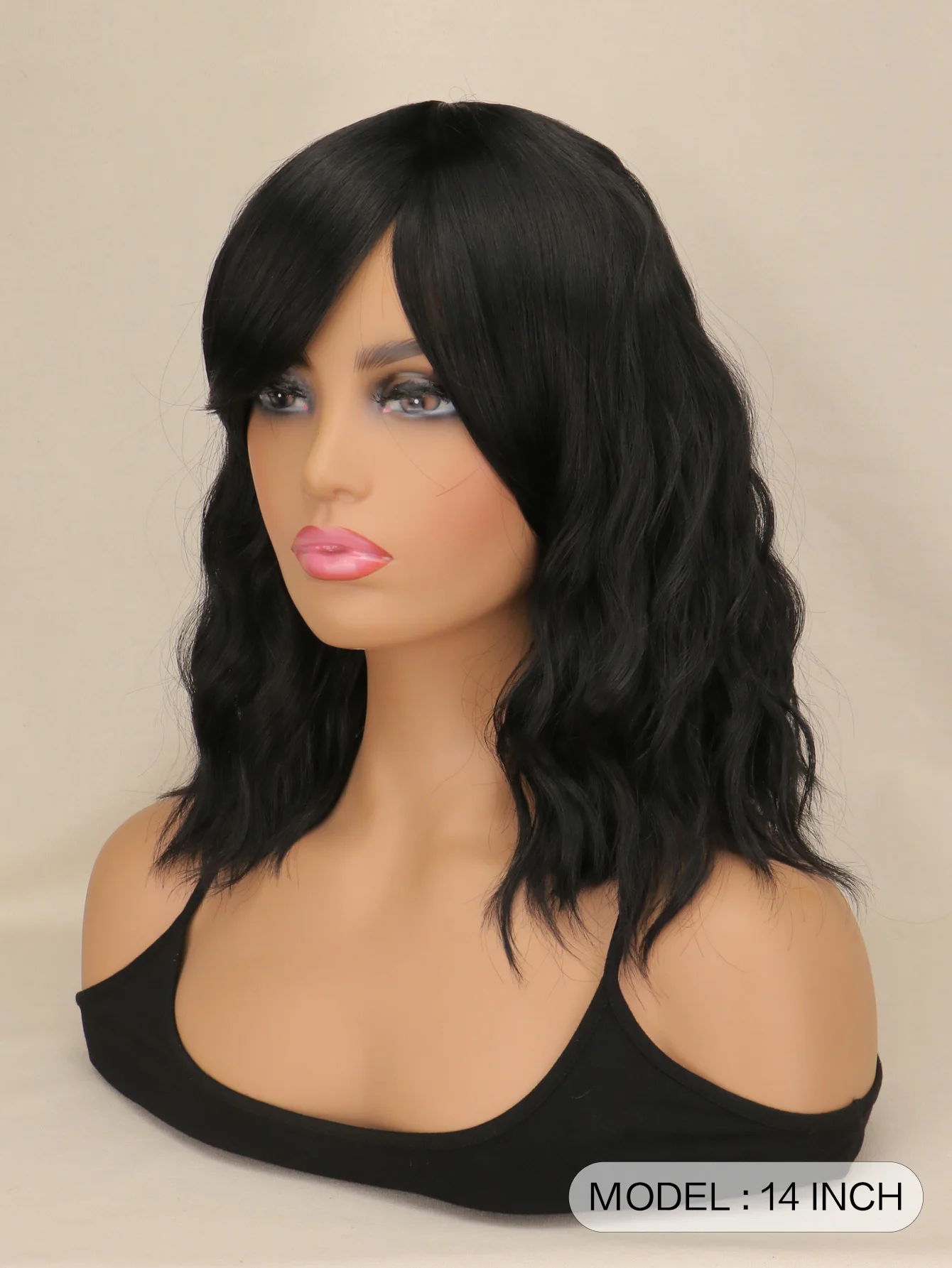 QQXCAIW Short Curly Wigs Women Blonde Black Cosplay Party Natrual Heat Resistant Synthetic Hair Wigs