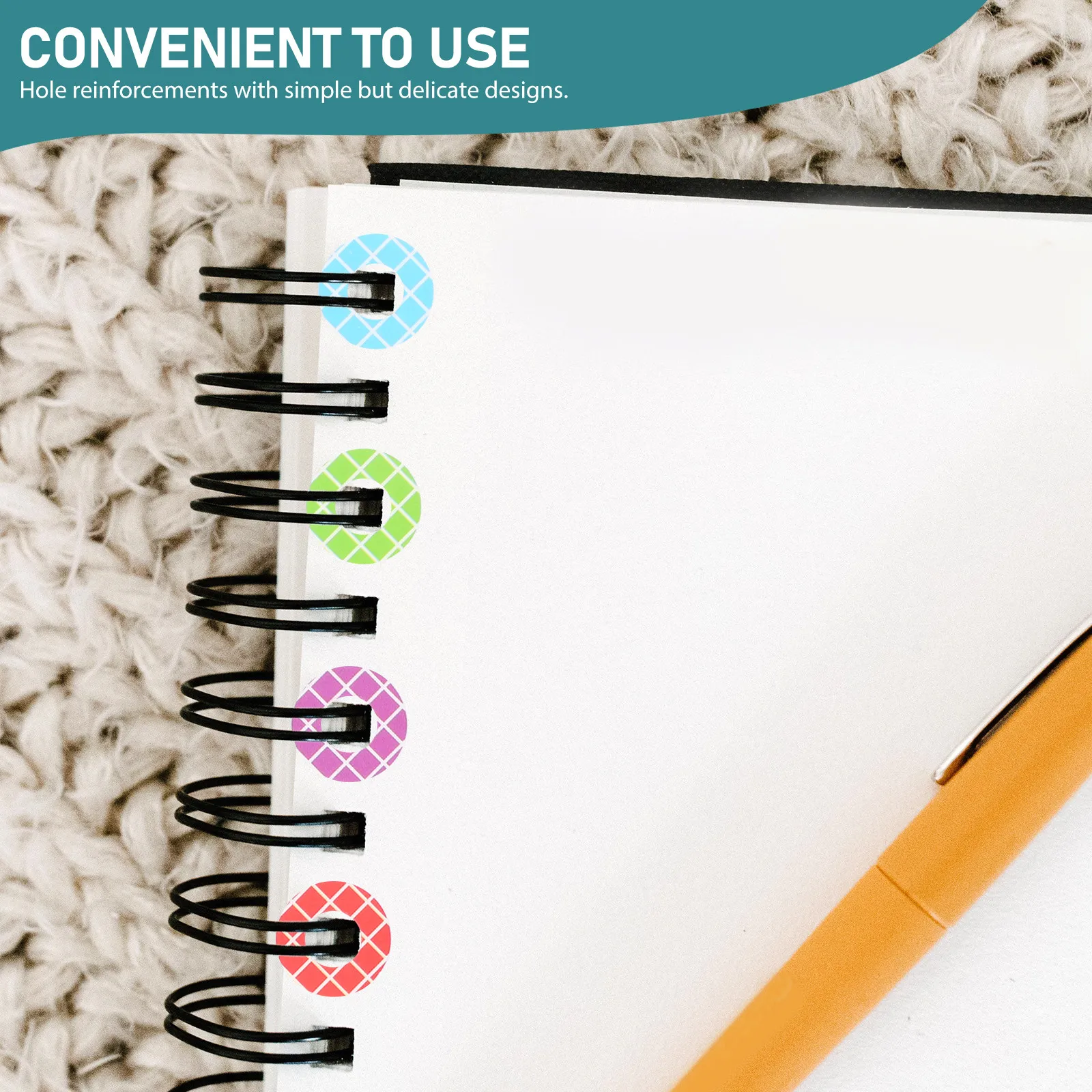 

10 Sheets Decorative Hole Punch Reinforcement Stickers Strong Adhesive Binder Ring Labels for Planner Stickers Notebooks Recipe