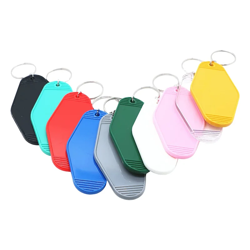 Key Tags 10 Pcs Motel Hotel Sublimation Blank Keychain Rhombus Vintage Ornament Heat Transfer Keychain