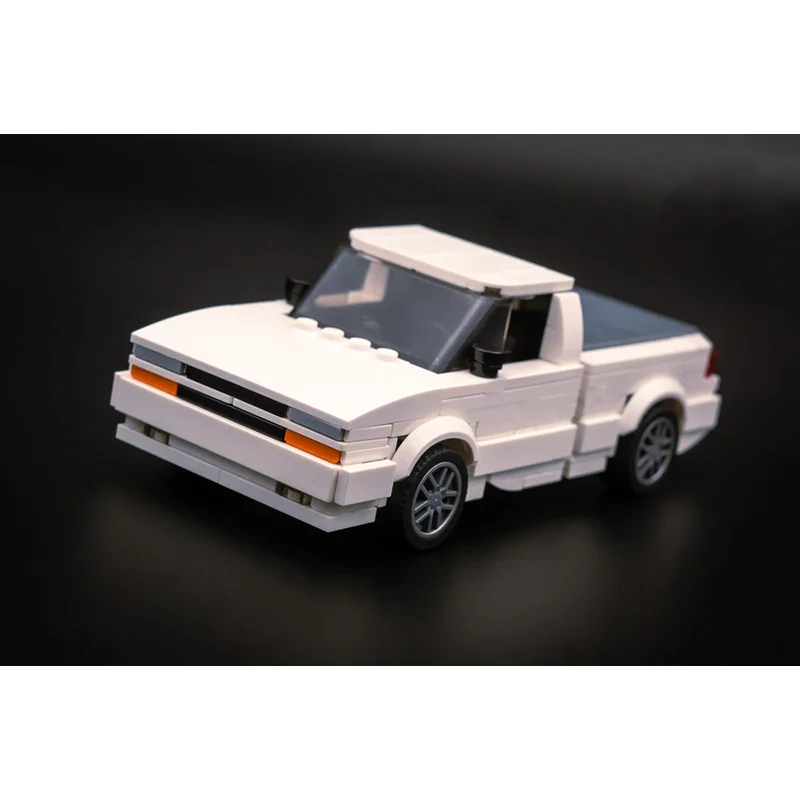 

Building block car model city speed champion S10 white pickup classic 389 parts construction toy for boys Christmas