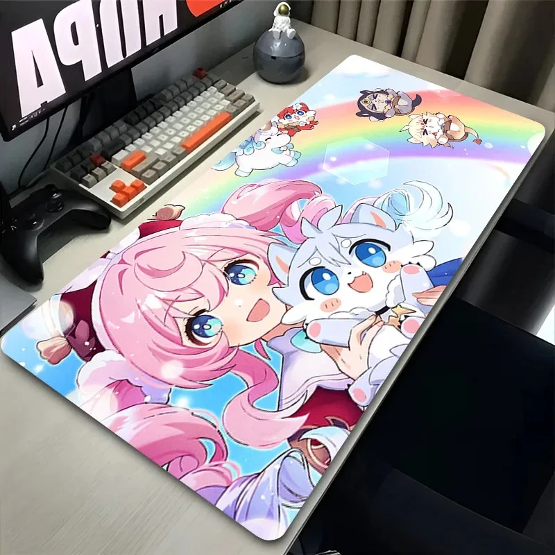 لوحة الماوس Kawaii ملحقات الألعاب دفتر سرعة الكمبيوتر جهاز كمبيوتر صغير ألعاب لوحة المفاتيح Honkai Star Rail Hyacine حصيرة مكتبية لوحة الماوس