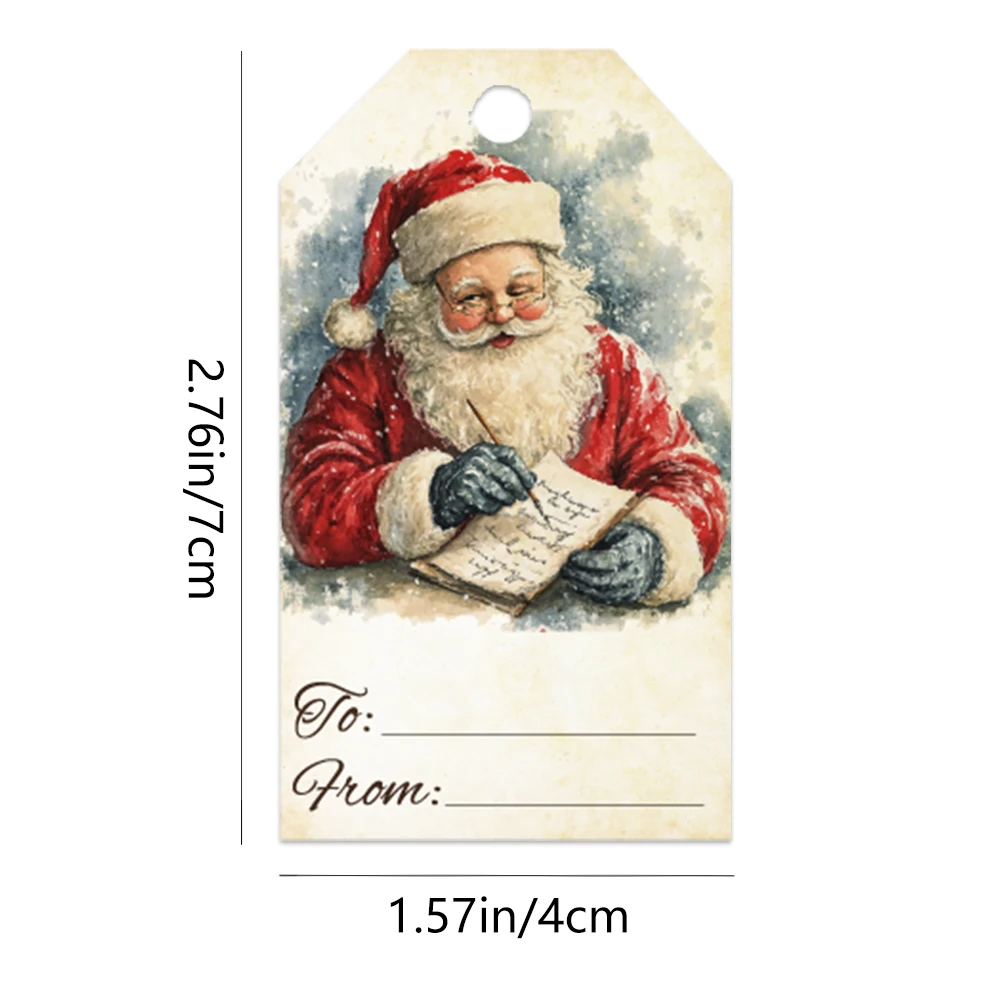 40개, 크리스마스 태그, 선물 라벨, 파티 장식, DIY, 포장 장식, 인사말 카드, 파티 카드, 황마 끈