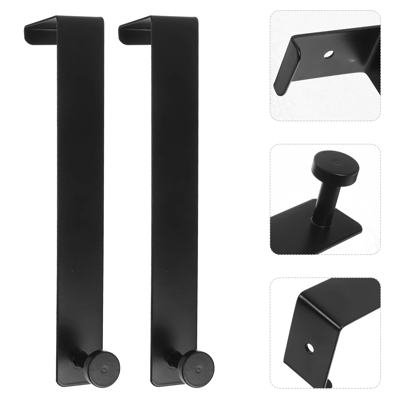 

2pcs Over Door Hook Heavy Duty Iron Door Hanger For Coats Towels Clothes Storage Space Saving Bathroom Home Organizer No