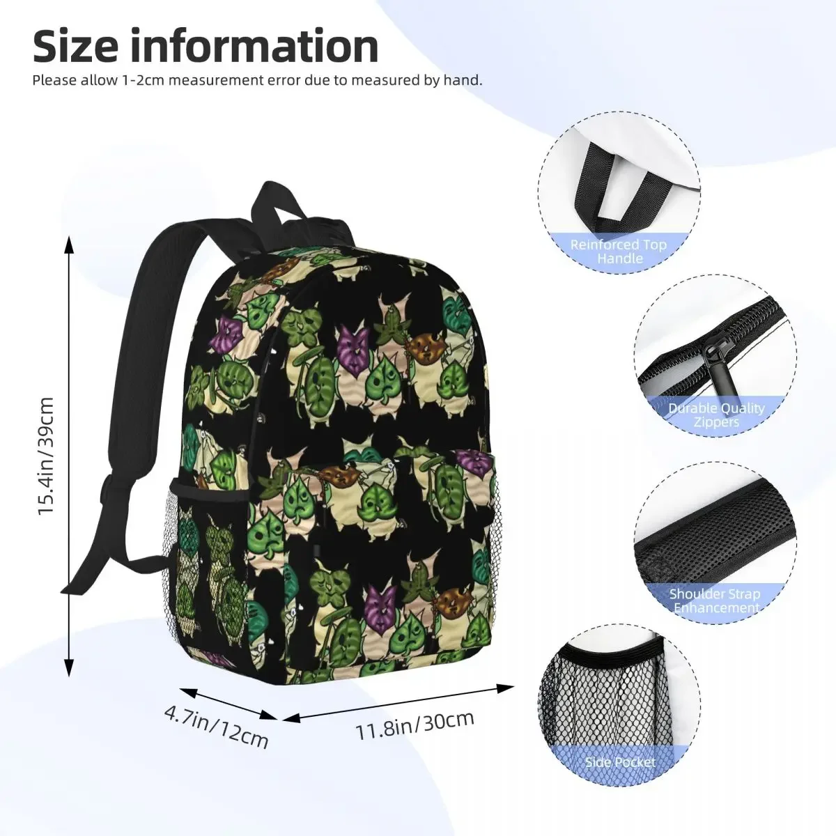 Korok Repeating Pattern Backpacks Teenager Bookbag Casual Children School Bags Laptop Rucksack Shoulder Bag Large Capacity