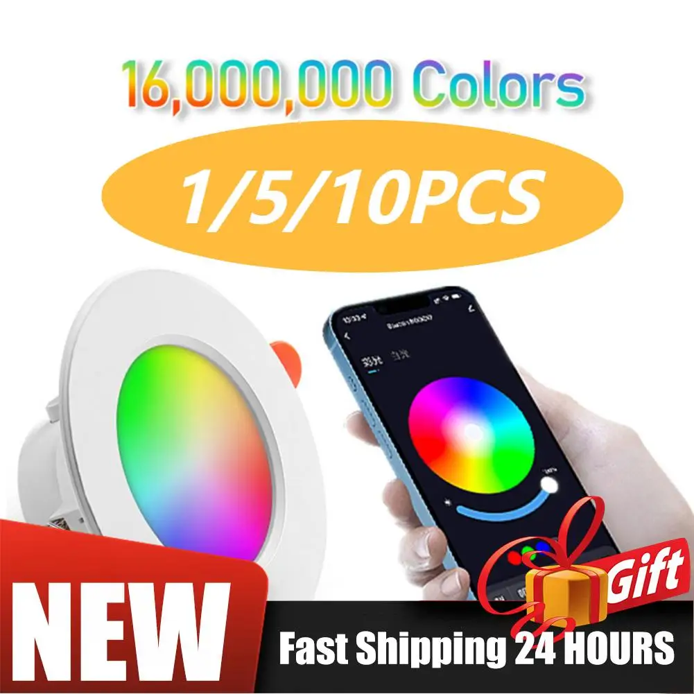 Bluetooth Round Panel Light 10W Smart LED Downlight APP Remote Control Color Changing Lamp for Home Living Room Bedroom Lighting