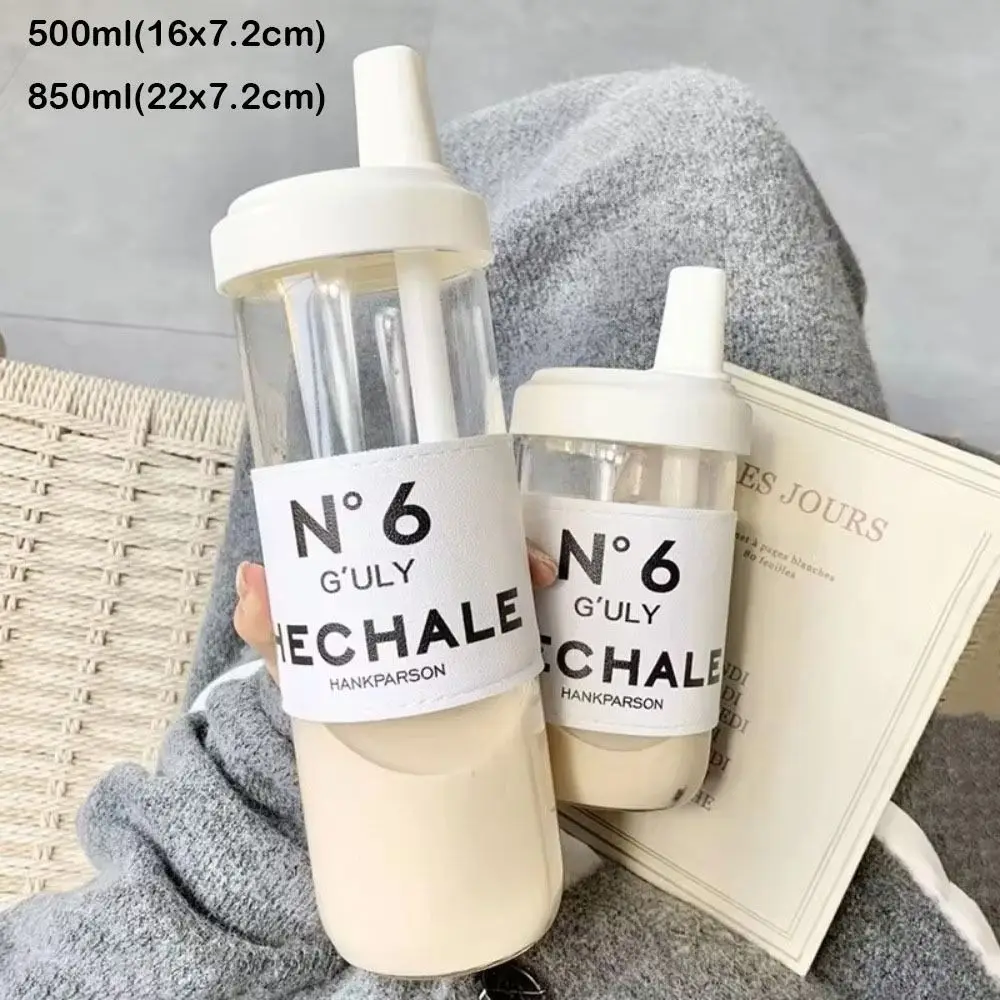 500/850ml Water Bottles Juice Milk Plastic Cup with Lid Straw Bubble Tea Coffee Cups Transparent Large Capacity Drinkware