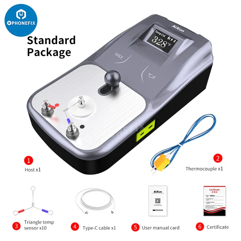 

Aixun Intelligent DT01 Temperatue Detection Station Solder Iron Tip Curved Record Temperature Automatic Calibration Tool