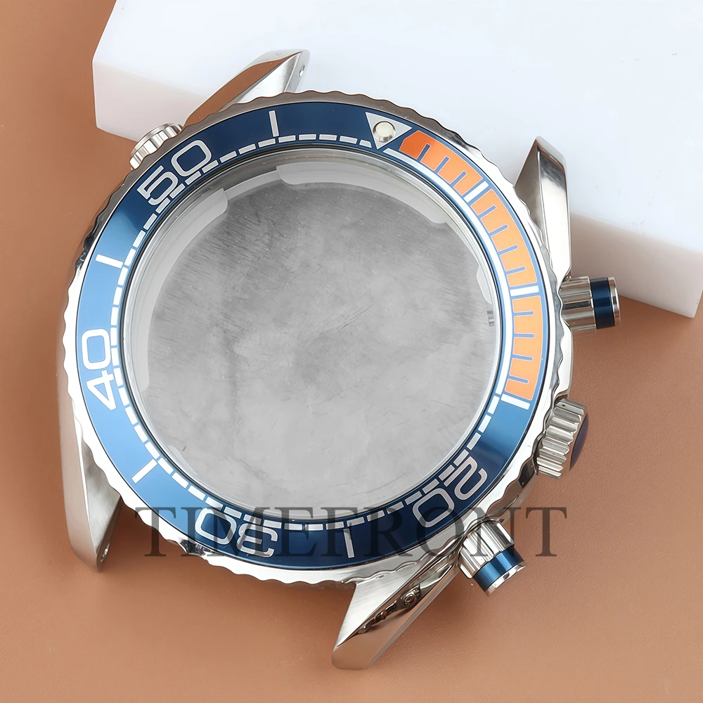 45,5 mm duikhorlogekast VK63 voor Seamaster 300/600 horlogekast roestvrij staal voor VK63 VK64 quartz uurwerk waterdicht VK63 kast