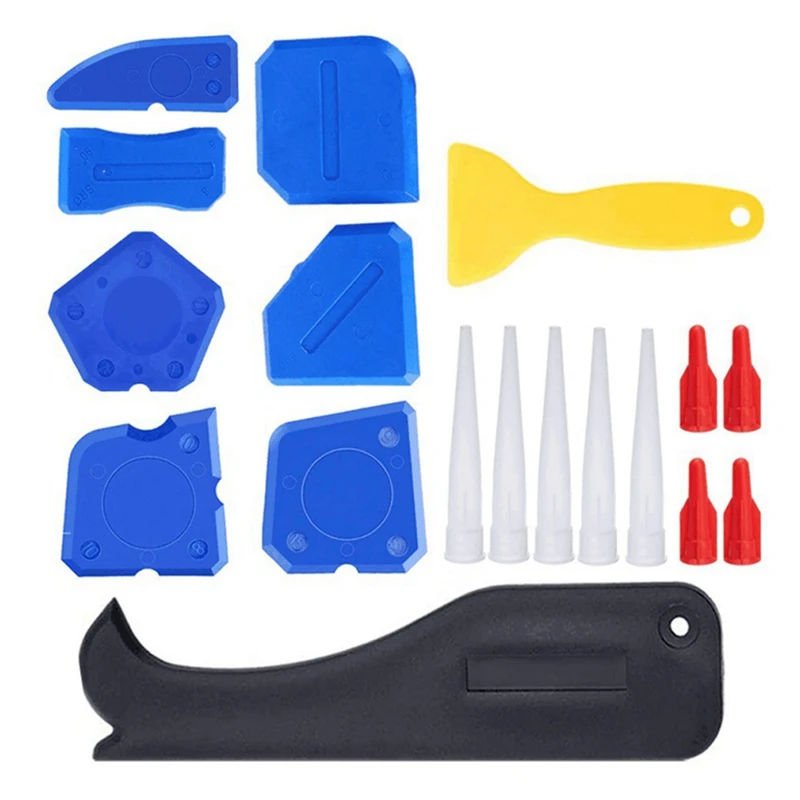 18-Piece Sewing Tool Sealant Squeegee Joint Filler Nozzle Squeegee For Kitchen And Bathroom Windows.