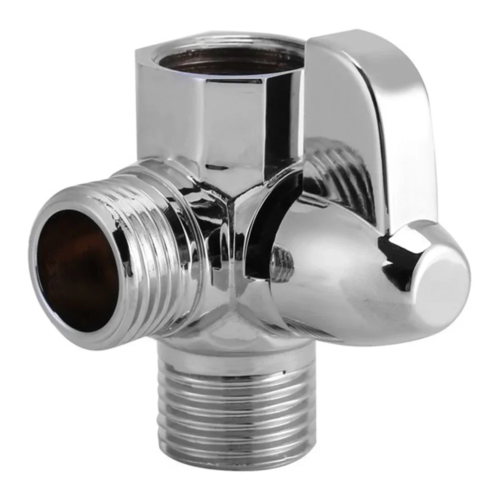 1 X Diverter Valve T Shape Three Way Wall-Mount Brass G1/2 Inch Plating Home Shower Faucets High-Quality Materials