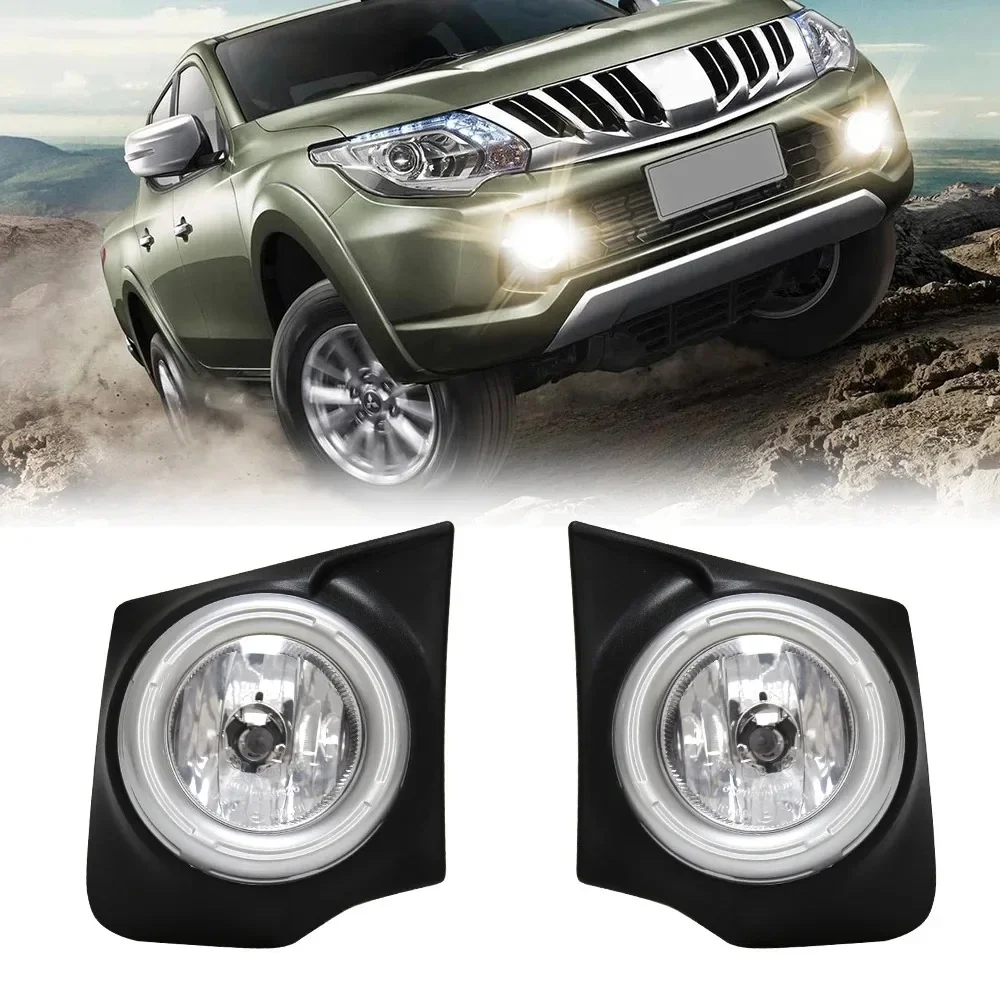 

Светодиодная противотуманная фара для Mitsubishi TRITON L200 2015 2016 2017 2018 DRL дневные ходовые фонари для бампера дальнего света провода переключатель 12 В