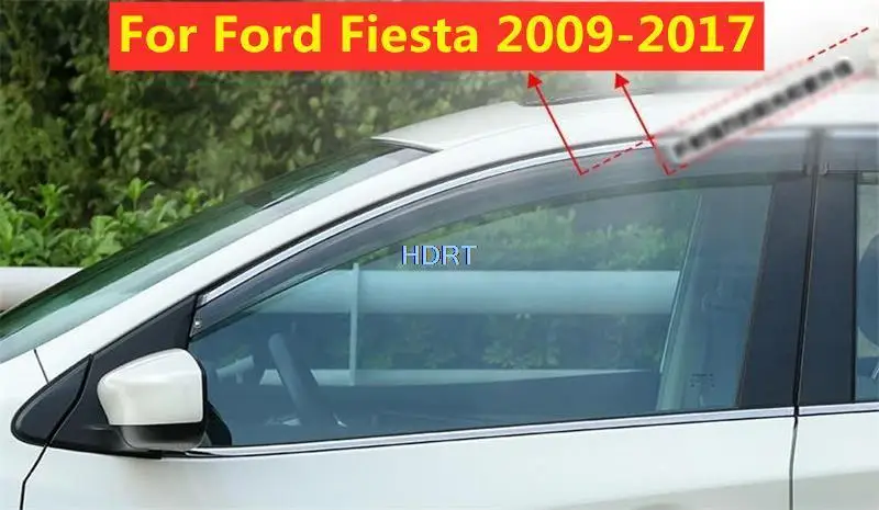 

Car Window Protector Accessories For Ford Fiesta 2009-2017 Hatchback/Sedan Deflector 4pcs Sun Rain Guards Visor Awnings Shelters