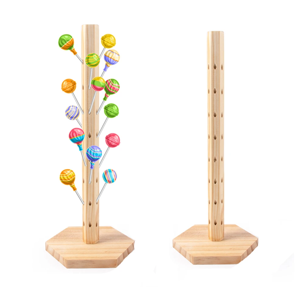 

Wood Lollipop Candy Holder Wooden Cake Pop Stand Tree Table Display Decorative Dessert Stand Wedding Birthday party baby shower