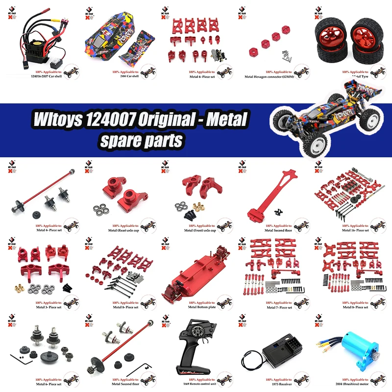 

Радиоуправляемая машина WLtoys 124007, 1/12, новые оригинальные запасные части, компонент предотвращения столкновений, корпус шасси, шина, собачья кость, бесщеточный двигатель ESC