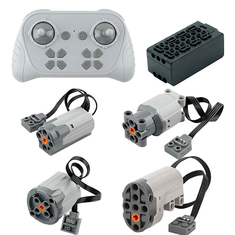 Technical Power Functions Motor Servos M L XL Battery Box Series 1000mAh 8Way Remote APP Control Kit For Car Modify MOC