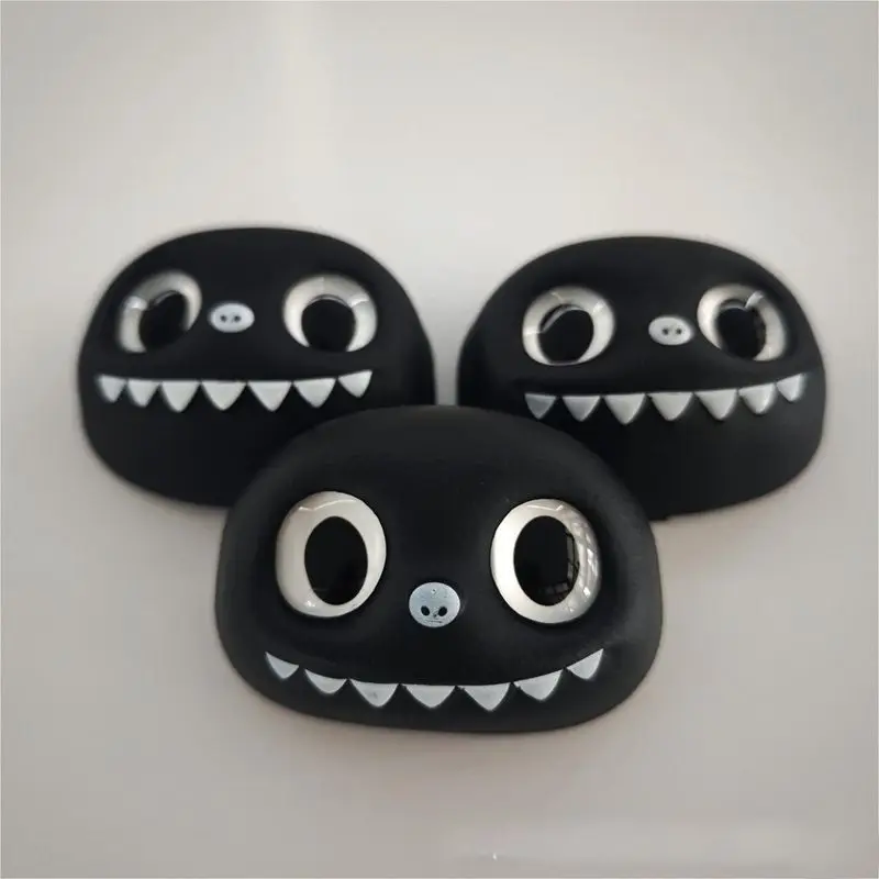 African Black Doll Vinyl Face Hands Feet Joint Parts Set, Cute Plush Doll DIY Accessories, 4th Gen Snap-On Handmade Toy Parts